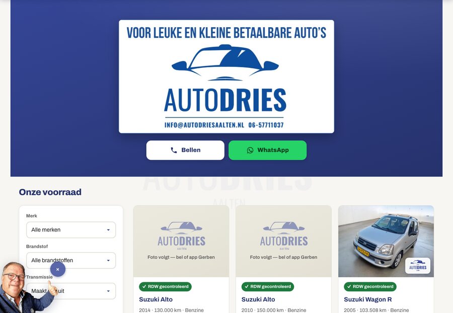 Autodries Aalten autovoorraad