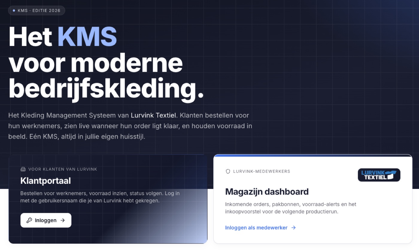 Lurvink KMS landingspagina